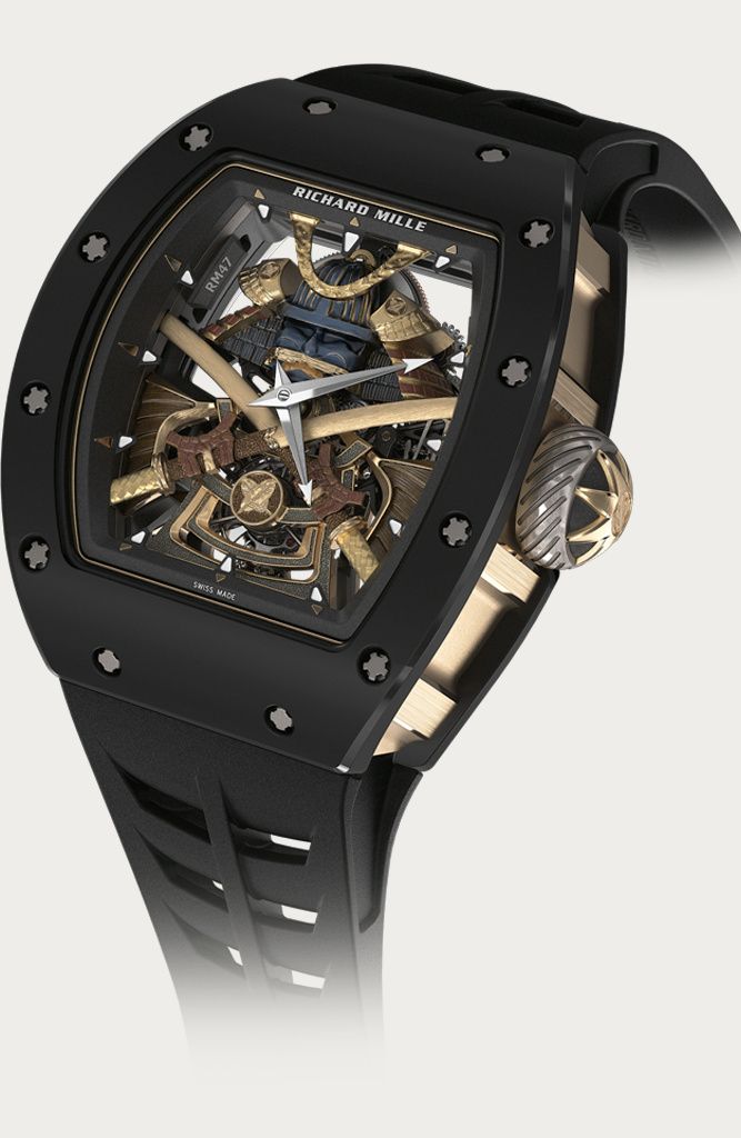 Relógio Richard Mille RM 47 Tourbillon com armadura de samurai em ouro