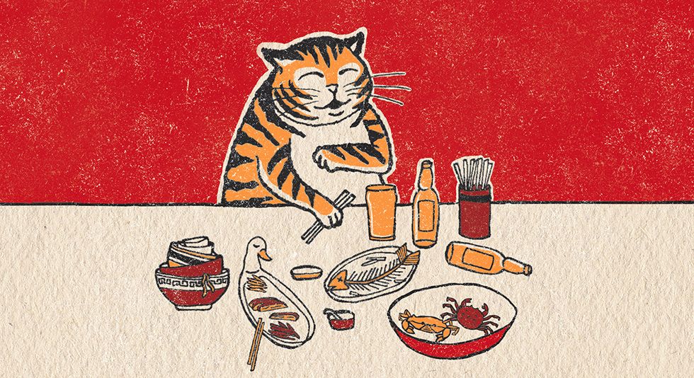 Ilustração da identidade visual do restaurante Brigade du Tigre em Paris