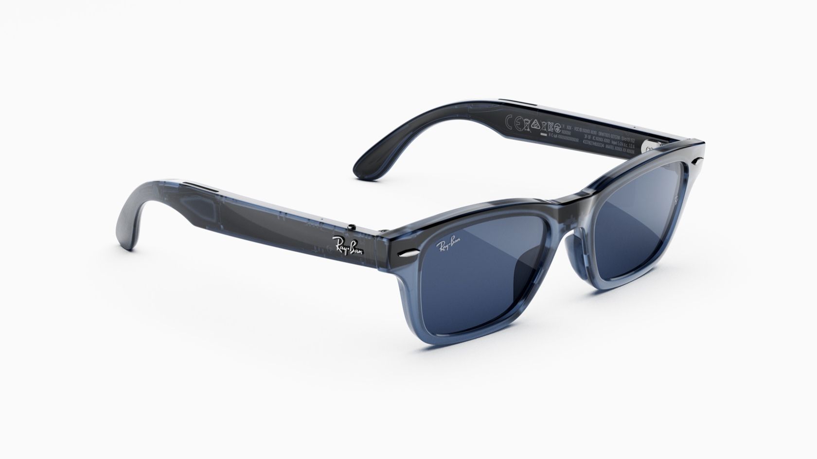 Ray-Ban Meta Audio Burbank azul visto em perspectiva